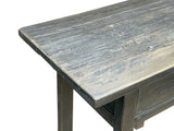Distressed Rough Grain Fade Black Rectangular Pedestal Foyer Side Table ws4598S