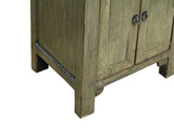 Distressed Marks Light Olive Green Drawer End Table Nightstand ws4599S