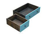Turquoise Blue 5 Drawers Narrow Credenza Sideboard Cabinet ws4605S
