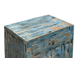 Distressed Light Ink Blue Mix Color Drawer Doors End Table Nightstand Cabinet ws4606S