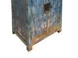 Distressed Light Ink Blue Mix Color Drawer Doors End Table Nightstand Cabinet ws4606S