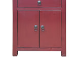 Chinese Distressed Brick Red Simple Drawer End Table Nightstand ws4580S