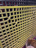 Vintage Restored Oriental Mustard Yellow Geometric Wood Wall Panel ws4533S