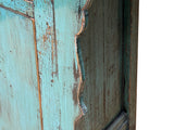 Vintage Distressed Teal Blue Green Carved Apron Console Table ws4582S