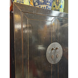 Distressed Black Rough Marks Moon Face Armoire Storage Cabinet ws4546S