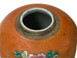 Oriental Orange Base People Graphic Porcelain Round Jar ws4784S