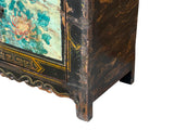 Vintage Chinese Light Blue Flower Birds Credenza Sideboard Table Cabinet ws4608S