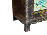 Vintage Chinese Light Blue Flower Birds Credenza Sideboard Table Cabinet ws4608S