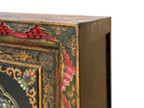 Tibetan Style Lotus Geometric Graphic Carving Edge Storage Cabinet ws4611S