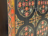 Tibetan Style Lotus Geometric Graphic Carving Edge Storage Cabinet ws4611S