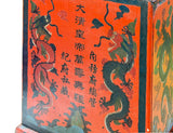 Vintage Distressed Chinese Red Dragon Graphic Drawers Chest GB800S