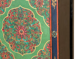 Tibetan Style Lotus Green Geometric Graphic Credenza Storage Cabinet ws4617S