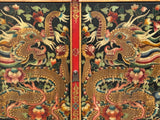 Tibetan Style Golden Double Dragons Graphic Credenza Storage Cabinet ws4618S
