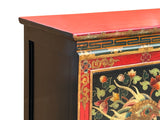 Tibetan Style Golden Double Dragons Graphic Credenza Storage Cabinet ws4618S