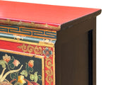 Tibetan Style Golden Double Dragons Graphic Credenza Storage Cabinet ws4618S