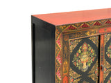 Tibetan Style Jewel Treasure Bowl Graphic Credenza Storage Cabinet ws4619S