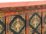 Tibetan Style Jewel Treasure Bowl Graphic Credenza Storage Cabinet ws4619S