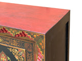 Tibetan Style Jewel Treasure Bowl Graphic Credenza Storage Cabinet ws4619S