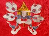 Vintage Tibetan Style Treasure Symbol Wall Hanging Tapestry Fabric Art GB789S