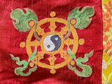 Vintage Tibetan Style Treasure Symbol Wall Hanging Tapestry Fabric Art GB789S
