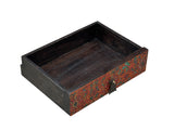 Distressed Green Orange Red Tibetan Floral End Table Nightstand ws4625S