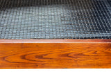 Brown Black Geometric Pattern Square Block Legs Coffee Table GB722S