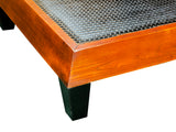 Brown Black Geometric Pattern Square Block Legs Coffee Table GB722S