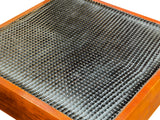 Brown Black Geometric Pattern Square Block Legs Coffee Table GB722S