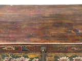 Vintage Distressed Brick Red Brown Flower Vase Oriental Wood Trunk Table ws4633S