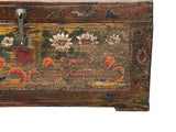 Vintage Distressed Brick Red Brown Flower Vase Oriental Wood Trunk Table ws4633S