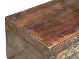 Vintage Distressed Brick Red Brown Flower Vase Oriental Wood Trunk Table ws4633S