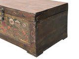Vintage Distressed Brick Red Brown Flower Vase Oriental Wood Trunk Table ws4633S