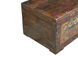 Vintage Distressed Brick Red Brown Flower Vase Oriental Wood Trunk Table ws4633S