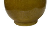 Oriental Mustard Yellow Glaze Simple Clean Shape Ceramic Art Vase Jar ws4660S