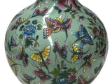 Orient Celadon Green Color Butterflies Pottery Ceramic Vase ws4698S