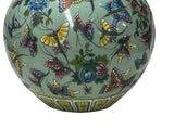 Orient Celadon Green Color Butterflies Pottery Ceramic Vase ws4698S