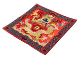 Asian Square Red Golden Dragon Bats Yu Ri Edge Fabric Display Art GB759S