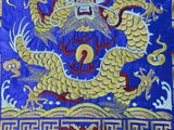 Asian Square Purple Golden Dragon Bats Yu Ri Edge Fabric Display Art GB758S