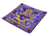 Asian Square Purple Golden Dragon Bats Yu Ri Edge Fabric Display Art GB758S