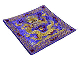 Asian Square Purple Golden Dragon Bats Yu Ri Edge Fabric Display Art GB758S
