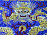 Asian Square Purple Golden Dragon Bats Yu Ri Edge Fabric Display Art GB758S