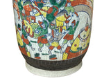 Orient Crackle Gray Warrior Graphic Artistic Pottery Ceramic Vase ws4707S