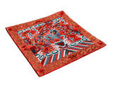 Asian Square Red Golden Kirin Bats Yu Ri Edge Fabric Display Art GB761S