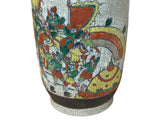Orient Crackle Gray Warrior Graphic Artistic Pottery Ceramic Vase ws4704S
