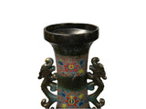 Orient Bronze Glaze Dragon Handle Color Floral Motif Ceramic Vase ws4717S