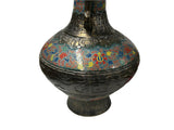 Orient Bronze Glaze Dragon Handle Color Floral Motif Ceramic Vase ws4717S