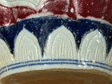 Orient Crackle Blue Red White Floral Graphic Ceramic Jar ws4718S