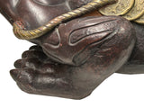 Vintage Chinese Brown Metal Toad Frog Coins FengShui Figures ws4703S