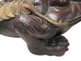 Vintage Chinese Brown Metal Toad Frog Coins FengShui Figures ws4703S