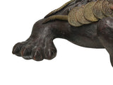 Vintage Chinese Brown Metal Toad Frog Coins FengShui Figures ws4703S